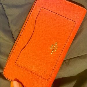 Coral Pink Coach outlet continental wallet